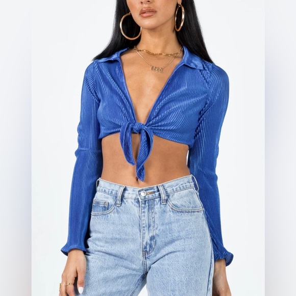 Princess Polly Blue Venga Long Sleeve Top - Picture 2 of 3